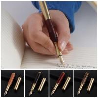 Mini Pluma De Madera De Bolsillo Pluma De Tinta Metálica Para Negocios Y Escuela Suministros De Escritura Portátil Regalo Estilo De Oficina - details 14