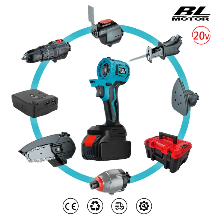 Hormy Multiherramienta Eléctrica Sin Escobillas Herramienta De Impacto Taladro Polísmaco Sierra Reciprocante Accesorio De Potencia Para DIY En El Hogar - 1