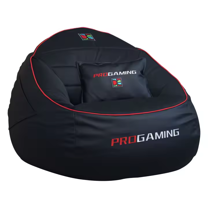 DECORESTOR Puff Gamer Rojo con Relleno Incluido. Puff Gamer Gigante XXL. Incluye Cojin Bordado - 1