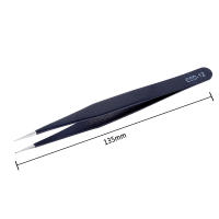 Set De 6 Pinzas De Precisión ESD Antiestática De Acero Inoxidable Herramienta Industrial Para Mantenimiento Curvas Y Rectas - details 7