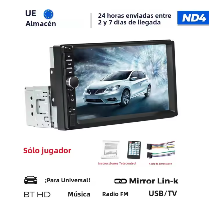 MEKEDE 1 Din Reproductor MP5 7 Pulgadas Pantalla Táctil HD Radio De Coche Audio Automático USB BT Tarjeta TF Para Universal Autoradio Multimedia - 1