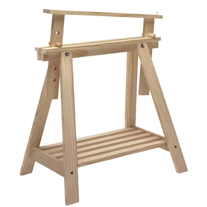 Caballete Archi Tec regulable en altura de madera de pino con balda (70/98,7x70x45cm) - 1