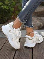 Nuevas Zapatillas De Mujer 2024 Cómodas Y Transpirables Con Cordones Plataforma Baja Para Exterior Casual Colorido Mesh - details 21