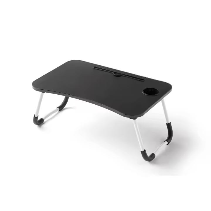 KITHOME - Mesa Plegable Auxiliar Multifuncional, 60x40x28cm, Negro - LAPTABLE BASIC - 1
