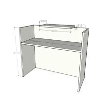 OFICIT Mostrador recepción Basic Low de 120 cm de ancho con sobremostrador en color Acacia. - details 1