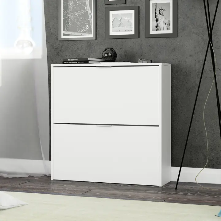 ARMARIO ZAPATERO 2 PUERTAS 76X75X22 CM BLANCO - 1