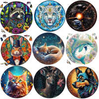 Puzzle De Madera Con Forma De Animal Tiburón Juego Educativo Para Niños Y Adultos DIY Manualidades Regalo De Ocio - details 0