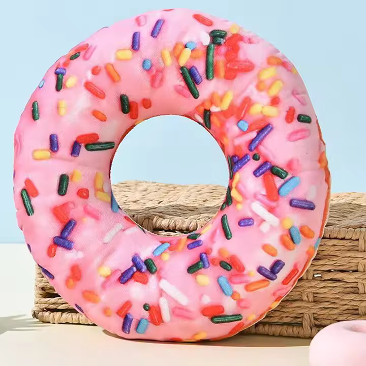 Juguete Donut Para Perros Suave Y Squeaky Interactivo Para Masticar Y Divertirse Ideal Para Cumpleaños De Tus Mascotas - 1