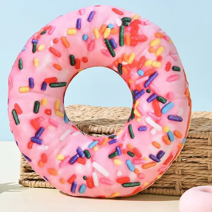 Juguete Donut Para Perros Suave Y Squeaky Interactivo Para Masticar Y Divertirse Ideal Para Cumpleaños De Tus Mascotas - 1