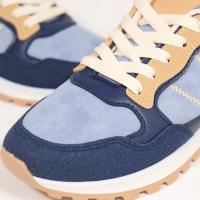 Zapatillas deportivas casual - Moda - Beige y Azul - Ideales para Trabajo - Zapatillas Cómodas Sneakers - 9527 - details 4
