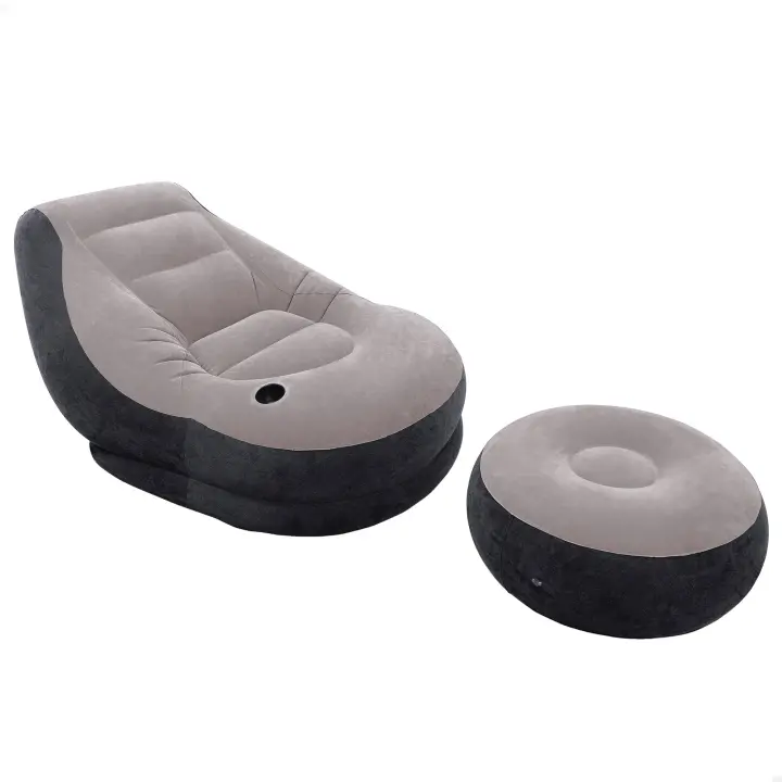 Sillón+reposapiés hinchables INTEX 99x130x76 64x28 cm - gris - 1