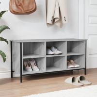 vidaXL Mueble zapatero madera contrachapada 100x35x50 cm Color Gris sonoma,  Negro,  Roble ahumado - details 0