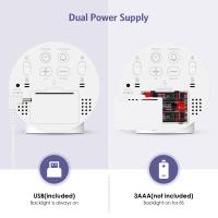 Reloj despertador digital, despertador con pantalla LED colorida para Mesita de Noche, reloj digital con batería o USB con función de repetición, brillo de 4 niveles, para personas que se pueden ver profundamente - details 4