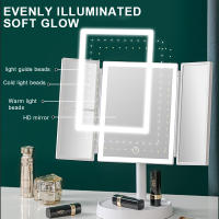 72 LED Light Vanity Mirror 1/2/3X Magnifying Cosmetic 3 Folding Makeup Mirrors 270 Rotation Stepless Dimmer Beauty Table Mirrors - details 3