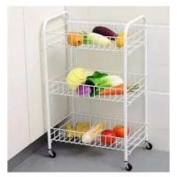 HOGUITA-Carrito Verdulero de Almacenaje para Cocina con Ruedas, Estantería de Metal de 3-4 Niveles, Estantes Multiusos para Cocina y Baño, 37x22x62cm/37x27.5x73.5cm - details 5