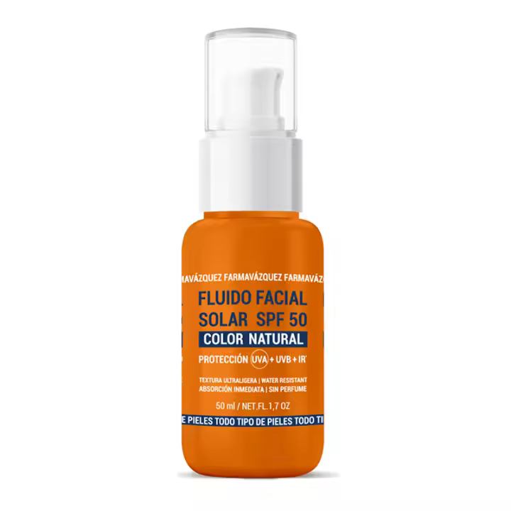 FARMAVAZQUEZ FLUIDO FACIAL SOLAR SPF50 CON COLOR 50 ML - 1