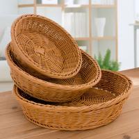 Cesta De Frutas Tejida a Mano De Imitación De Rattan Para Almacenamiento En Casa Y Cocina Tamaño round 20/25/30cm Caja De Almacenamiento Ecológica - details 6