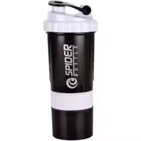 Vaso mezclador de proteínas, vaso mezclador de 3 capas, botella deportiva antideslizante con bandeja para pastillas, vaso mezclador a prueba de fugas - details 6