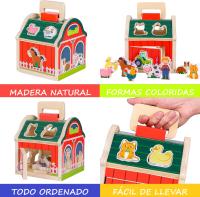 Nenitus Juguete Montessori 1 2 3 años, Juguete Montessori Granja de Animales de Madera, Juguete Educativo, Regalo niños pequeños y bebés. - details 1