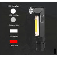 Linterna LED COB Portátil Recargable USB Con Luz Magnética 90° Para Camping Impermeable Con Fuente De Luz LED Y Modo STROBE - details 6