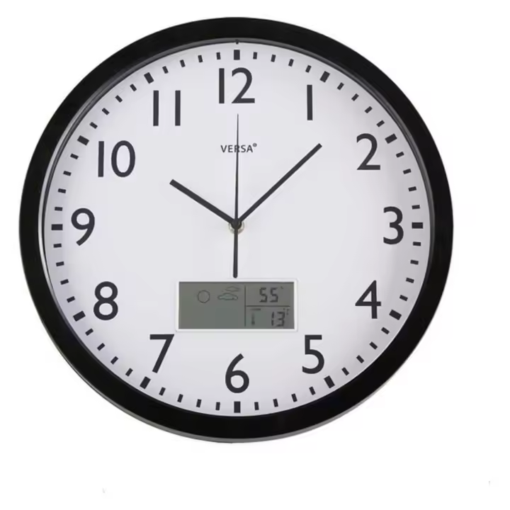 Reloj de Pared Versa Negro Plástico Minimalista 4 x 35 x 35 cm - 1