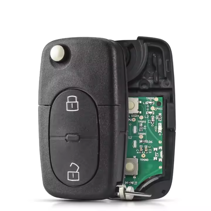 Llave De Coche Remota KEYYOU 2 Botones HU66 Switchblade Flip Plegable 433Mhz Con Chip ID48 Para Audi A3 A4 A6 A8 B6 - 1