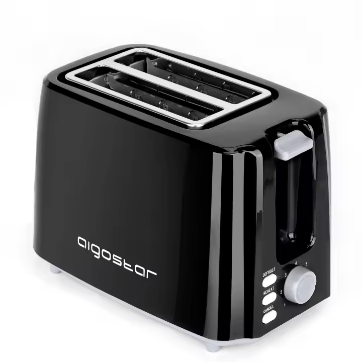 AIGOSTAR Tostadora, 2 Ranuras, 7 Ajustes, Bandeja Recogemigas Desmontable,Descongelación y Recalentar, Apagado Auto.(750W) - 1