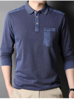 Camisa Polo Para Hombre MLSHP Primavera Otoño Algodón Sólido Bordado Casual Negocios Moda Tops Simples 3XL - details 6