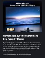ETOE Seal Pro Proyector, 1000 ANSI, 1080P nativo, Google TV, enfoque automático, corrección trapezoidal automática, 2 altavoces estéreo de 10 W, sonido ampliable, a prueba de polvo - details 7