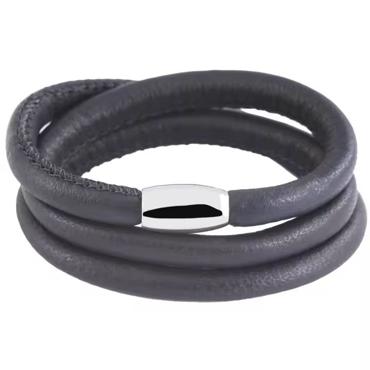 Akzent® Pulsera Redonda de Couro Genuíno Cham Cham 54cm - 1