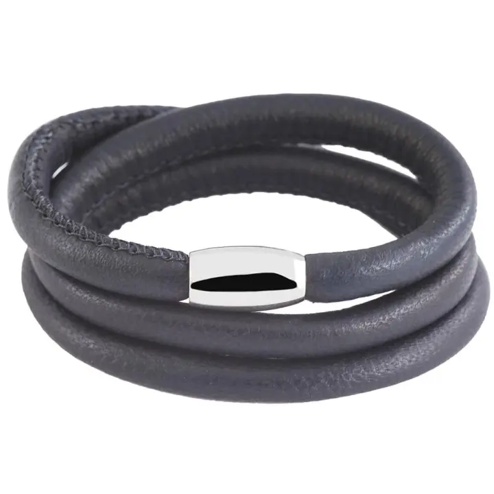 Akzent® Pulsera Redonda de Couro Genuíno Cham Cham 54cm - 1