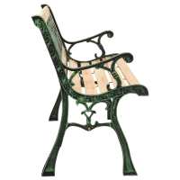 vidaXL Banco de jardín hierro fundido y madera de abeto maciza 122 cm - details 2