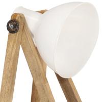 vidaXL Lámpara de pie madera maciza de mango blanca E27 - details 3