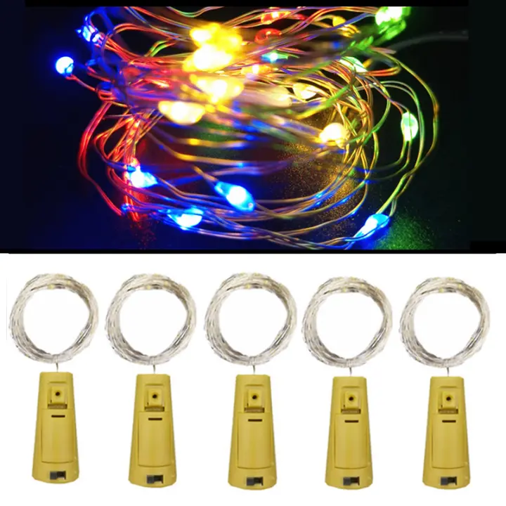 Cinta De Luces LED Para Botella De Vino 5pcs Decoración Navideña De Guirnalda De Luces Eléctricas Faeirys En Hilo De Cobre - 1