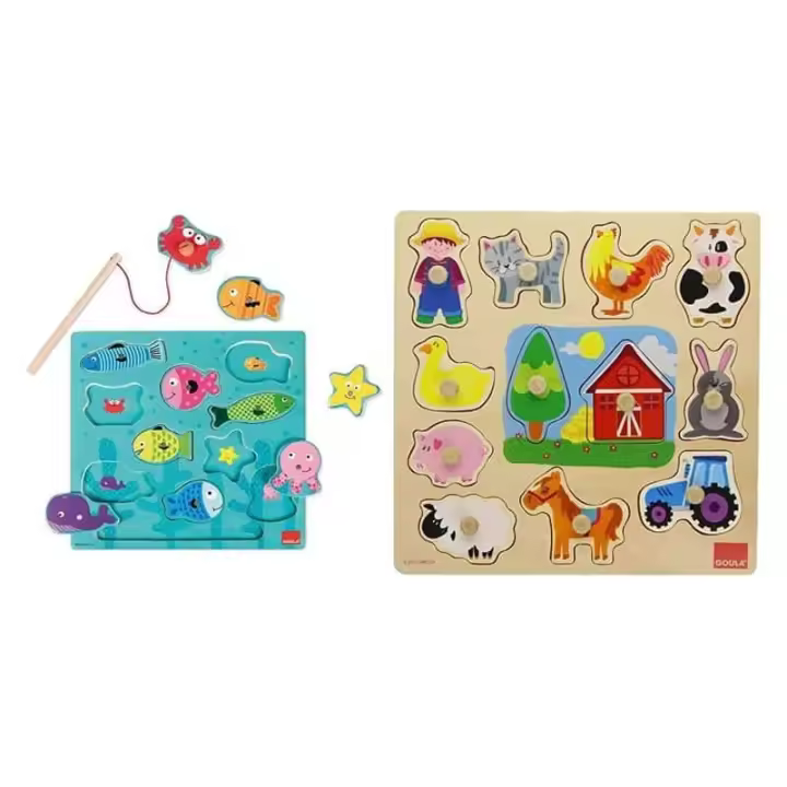 Puzzle magnético de pesca Goula 53131 Diset con figuras de madera - 1