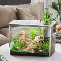 Acuario Transparente Con Tapa Y Resistentes a Caídas Para Peces Y Tortugas Material PET+ABS Decoración De Hydroponia Para El Hogar - details 7