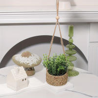 SIA FLOWER Plantas Artificiales Verdes Eucalipto Hierba Rosmarino Tejida En Maceta Montón De Grama 40cm Material PE Decoración Para El Hogar - details 1