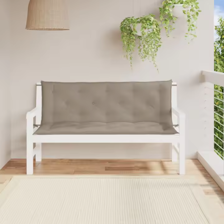 Fundas de Banco de Jardín 2 UDS lienzo Oxford taupe 150x50x7 cm - 1