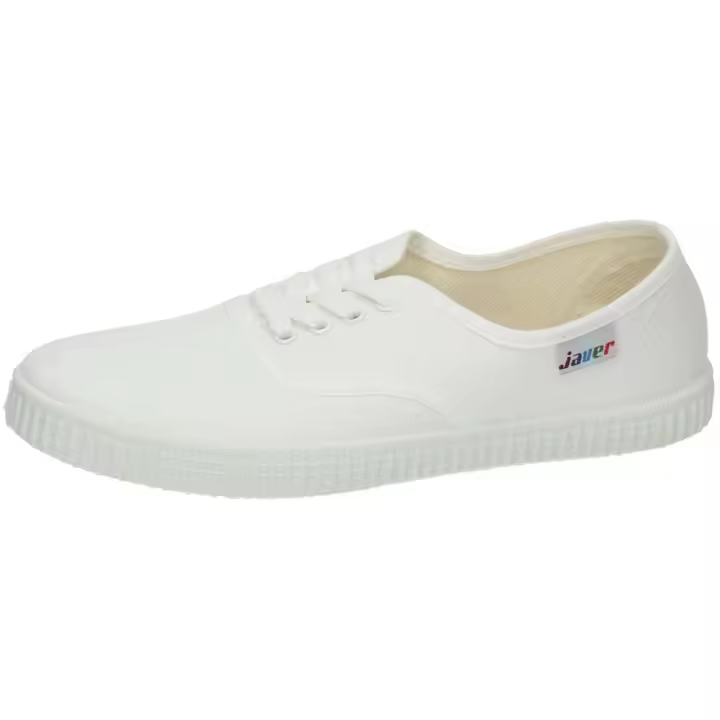 Zapatillas marca JAVER para mujer en color blanco. Bambas de Lona Inglesas para Mujer Javer en Color Blanco con Cordones - 1