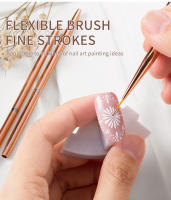 Kit De Pinceles Para Uñas Rose Gold 3Pcs Set De Dibujos Con Gel UV Línea Para Diseño De Flores Y Rayas Herramientas De Manicura 7/9/11mm - details 5