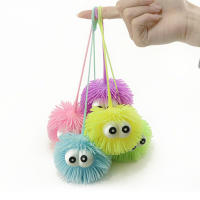 Bola De Peluche Luminosa Juguete De Alivio Y Squeezing Para Niños Ojos Grandes Y Pelo Denso Juguete Elástico Aleatorio Estilos De Ojos - details 2