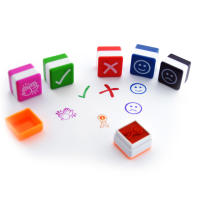 Pack 6 Sellos Escolares -ICONS - Especial Profesores en 6 Colores para motivar a tus alumnos- Hasta 1000 Impresiones por Sellos en caja transparente by Office Box. - details 1