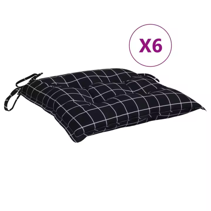 vidaXL Cojines para silla 6 uds tela 40x40x7 cm Color Negro y blanco,  Verde y rosa,  Blanco y verde y mas Cojín Decorativo de Asiento Cojines de muebles de salon - 1