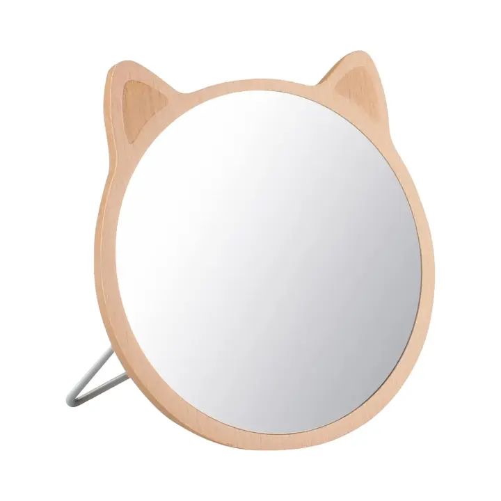 Espejo de escritorio con forma de Gato, Espejo de maquillaje para mesa, baño, Ducha, Espejo de mano de viaje - 1