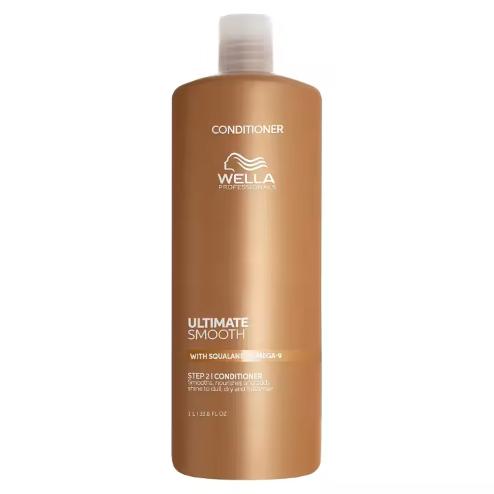 Wella Ultimate Smooth | Paso 2: Tratamiento Acondicionador para el Cabello - Escualano y Omega 9 - Cabello Seco, Apagado y Encrespado. | 1000 Ml. - 1