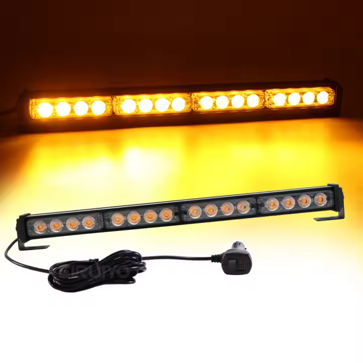 Barra De Luz Estroboscópica LED 16 LEDs Para Coche Camión Emergencia Vehículo Con 26 Modos Rojo Azul Amarillo Señal Lámpara Advertencia - 1