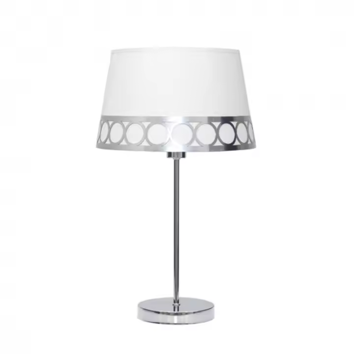 Lámpara de Mesa FABRILAMP Dalia Blanco/plata - Elegante Diseño - 1