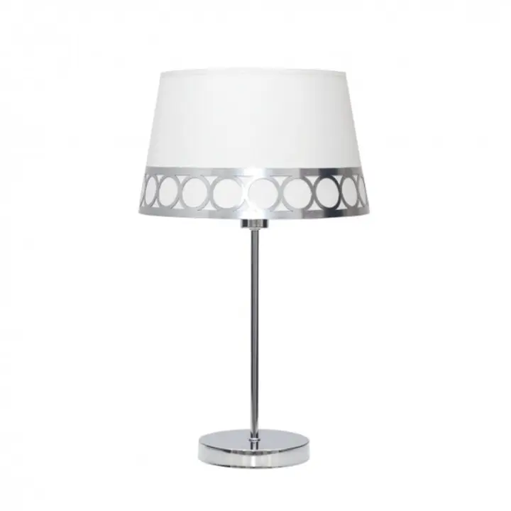 Lámpara de Mesa FABRILAMP Dalia Blanco/plata - Elegante Diseño - 1