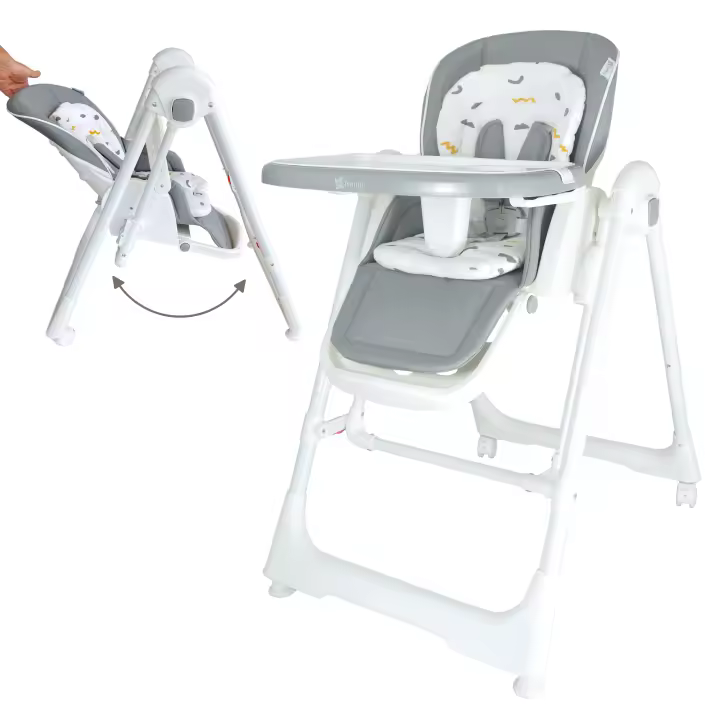 Twinly - Trona Evolutiva bebé 3 en 1 Hamaca columpio y balancín multifunción Movity / 0m+ - 15kg / Reclinable, Plegable y ajustable – Reductor Arnés 5 puntos y Bandeja extraíble - 1
