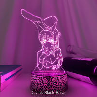 Lámpara Nocturna LED 3D Ilusión ANIME BUNNY GIRL SENPAI MAI SAKURAJIMA KAWAII Cambio De Color Multi Para Regalo De Navidad - details 6